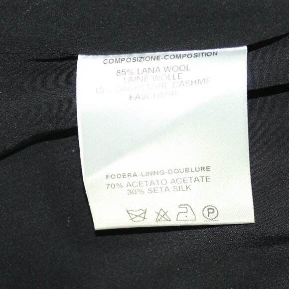 Fendi Men's Black Solid Wool Cashmere Blend Italy Tailored Coat Size 42 - Picture 8 of 12